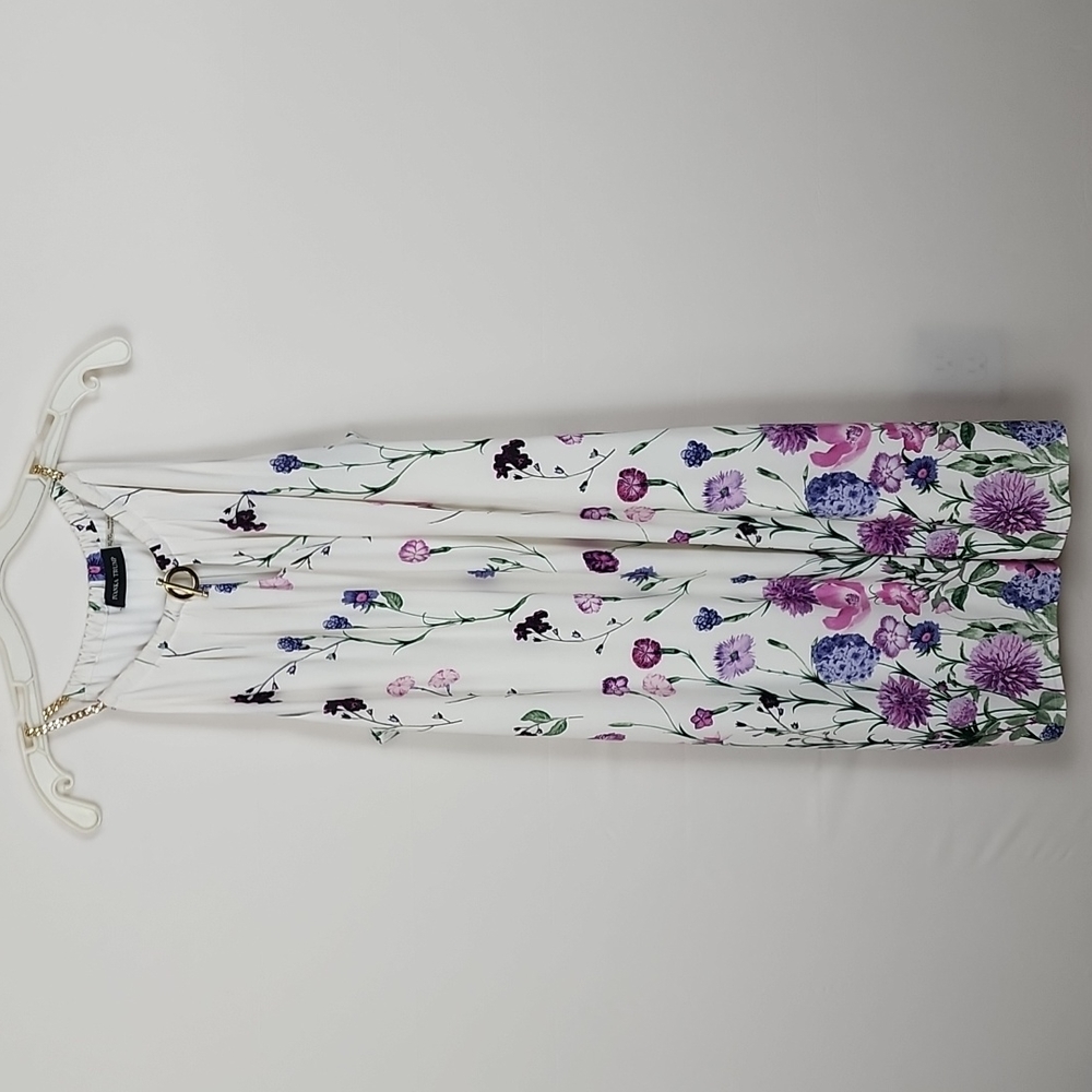 Ivanka Trump white floral sleeveless dress